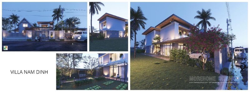 Thiết kế kiến trúc biệt thự nhà vườn phong cách mái thái hiện đại tại Nam Định