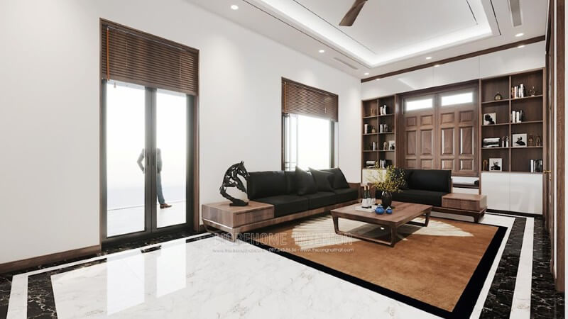 Morehome - Thiết kế biệt thự gỗ óc chó cao cấp sang trọng cho khách hàng tại Đông Anh Hà Nội thiết kế biệt thự