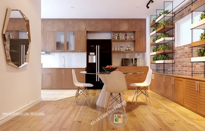 Mẫu thiết kế phòng ăn đẹp với đồ nội thất hiện đại tiện nghi là một trong những xu hướng được yêu thích hiện nay. Thiết kế biệt thự