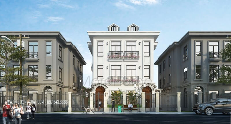 Mẫu thiết kế kiến trúc biệt thự tân cổ điển tại Vinhomes Green bay thiết kế biệt thự