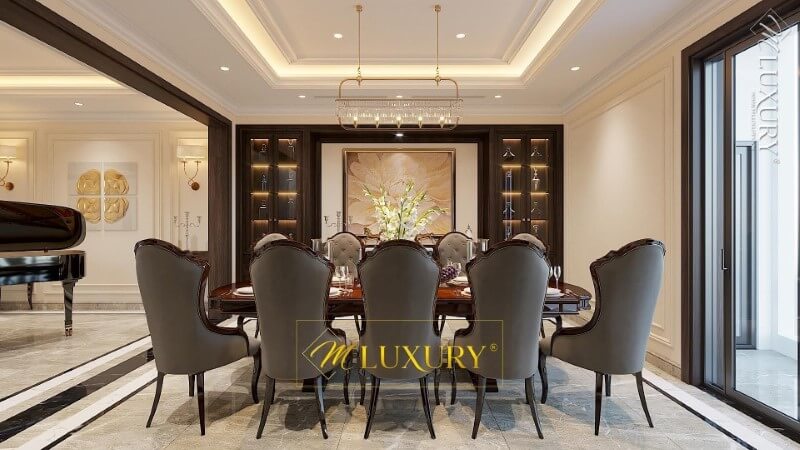 Bố trí phòng ăn đẹp cho không gian biệt thự cao cấp thiết kế biệt thự