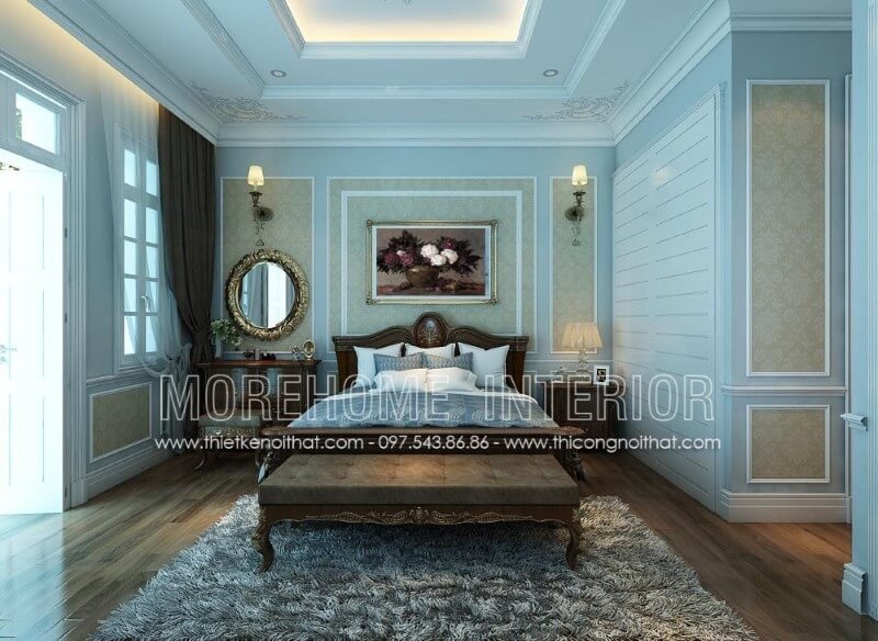 Với 100% gỗ óc chó nhập khẩu, Morehome mang đến cho bạn sản phẩm giường ngủ tân cổ điển bằng gỗ óc chó đẹp tinh tế thiết kế biệt thự