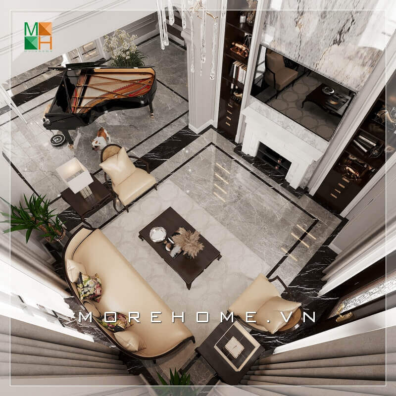 Giới thiệu mẫu thiết kế nội thất phòng khách sang trọng, cao cấp mang phong cách tân cổ điển cho chung cư cao cấp, căn hộ penthouse, biệt thự, nhà phố. thiết kế biệt thự