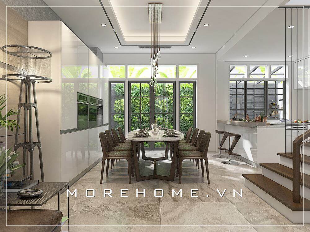 Thiết kế nội thất phòng ăn biệt thự hiện đại, sang trọng và ấm cúng Thiết kế biệt thự