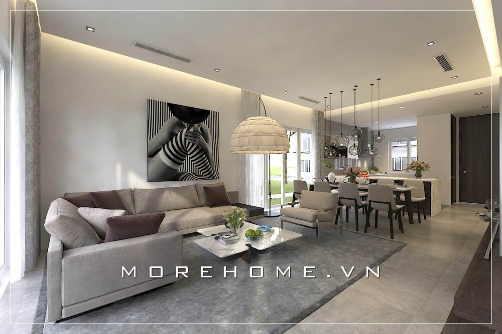 Thiết kế nội thất phòng khách hiện đại, sang trọng và tiện nghi cho không gian biệt thự Thiết kế biệt thự