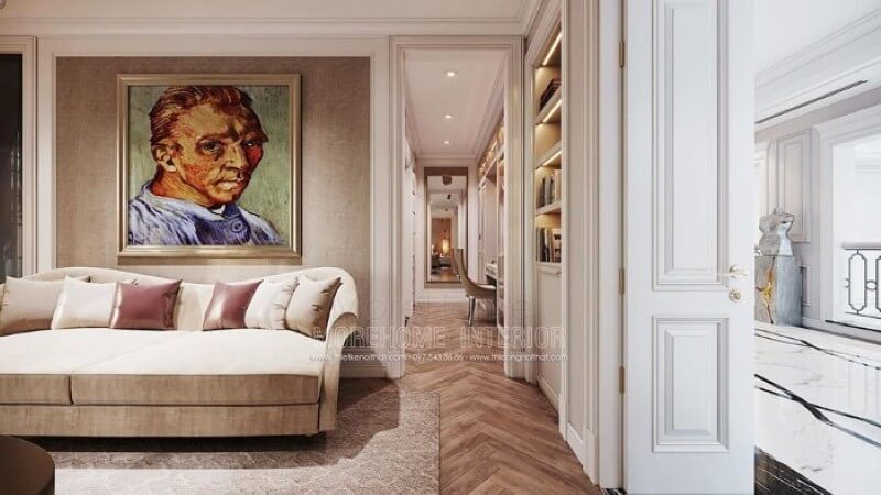 Tranh canvas trang trí tường đẹp ấn tượng với bức họa chân dung họa sĩ Van Gogh nổi tiếng. Thiết kế biệt thự