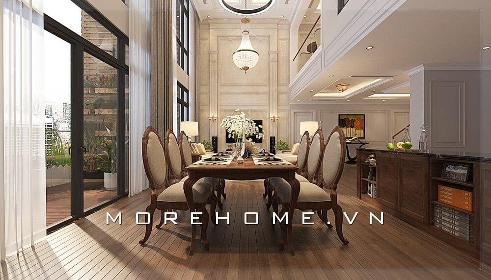 Thiết kế nội thất phòng ăn biệt thự tân cổ điển sang trọng và đẳng cấp Thiết kế biệt thự