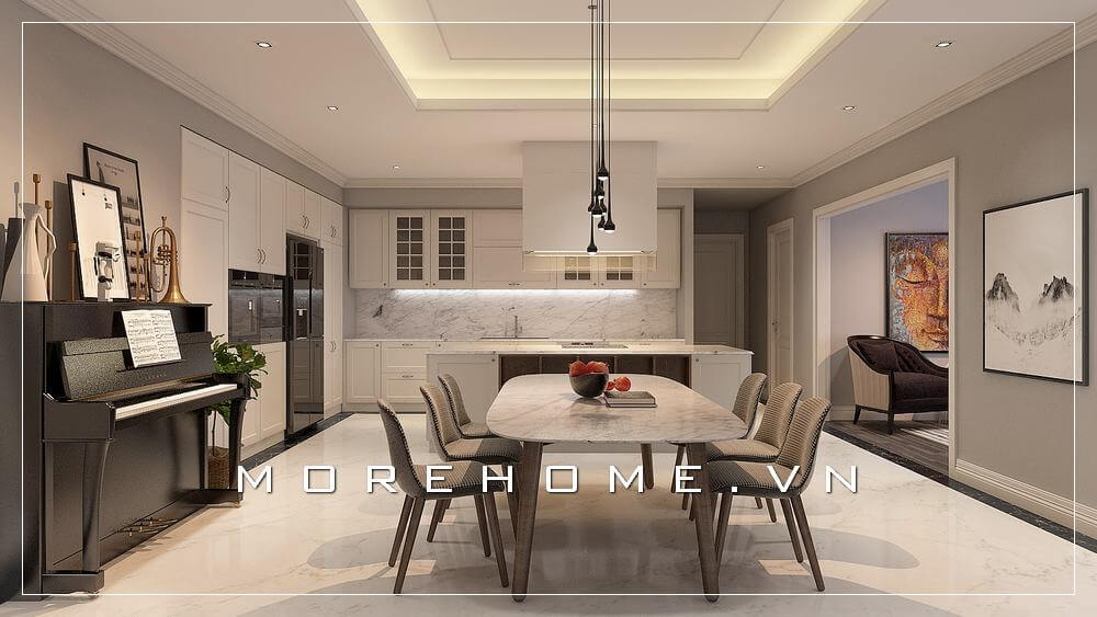 Thiết kế nội thất phòng ăn biệt thự hiện đại, tiện nghi và sang trọng Thiết kế biệt thự