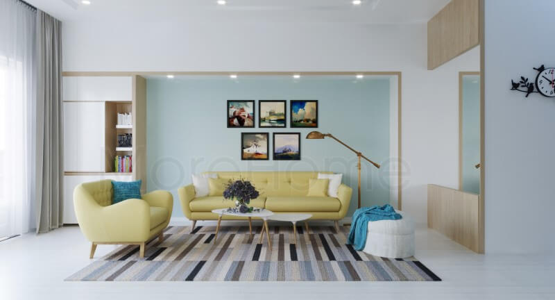 Thiết kế nội thất phòng khách phong cách hiện đại, độc đáo cho nhà phố ở city land Gò Vấp Thiết kế biệt thự