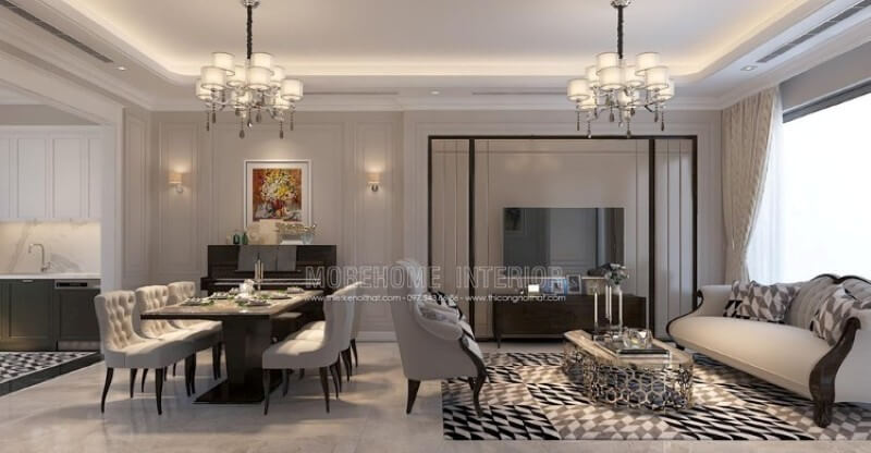 Mẫu trang trí nội thất biệt thự vườn phong cách tân cổ điển đầy mới lạ mà không kém phần trẻ trung, hiện đại Thiết kế biệt thự