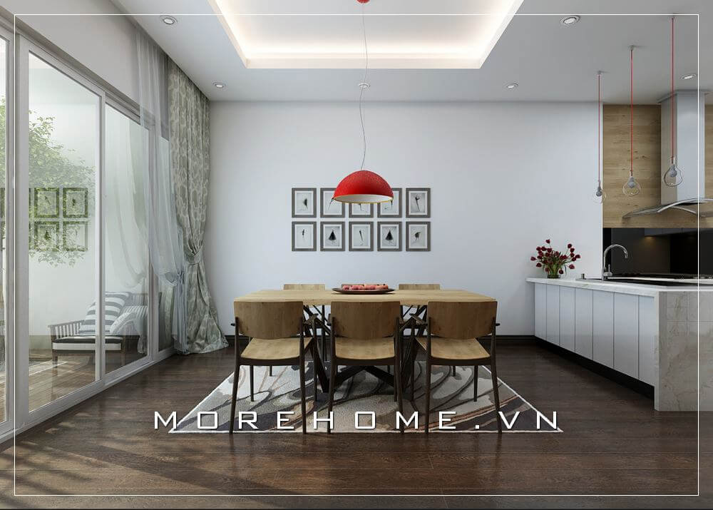 Thiết kế nội thất phòng ăn đơn giản, hiện đại và ấn tượng cho nhà biệt thự Thiết kế biệt thự