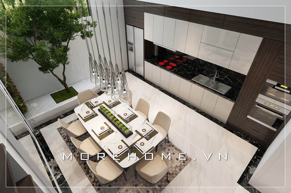 Thiết kế nội thất phòng bếp đơn giản, hiện đại cho nhà biệt thự Thiết kế biệt thự