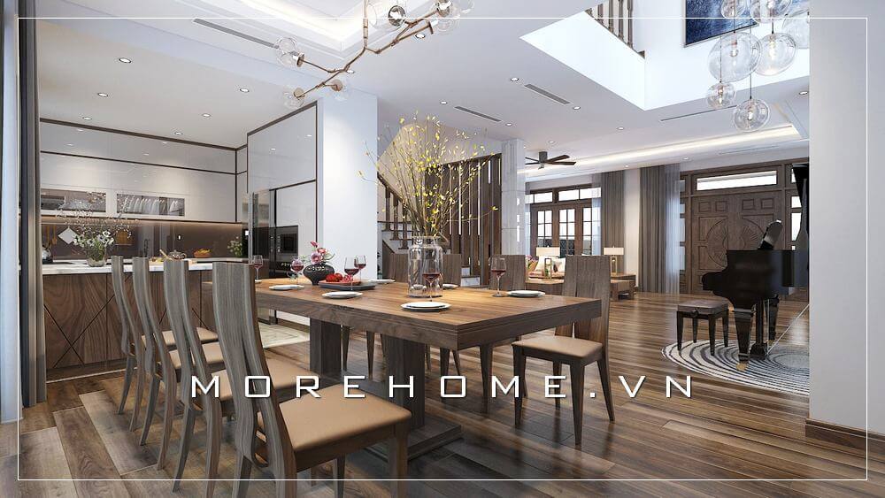 Thiết kế nội thất phòng ăn biệt thự hiện đại, sang trọng và dẳng cấp Thiết kế biệt thự