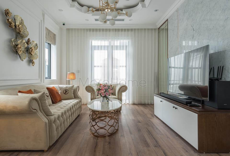 Sofa bọc nỉ được sản xuất bởi MoreSofa - thiết kế chuẩn mực, thẩm mỹ cao, bền bỉ với thời gian thiết kế biệt thự