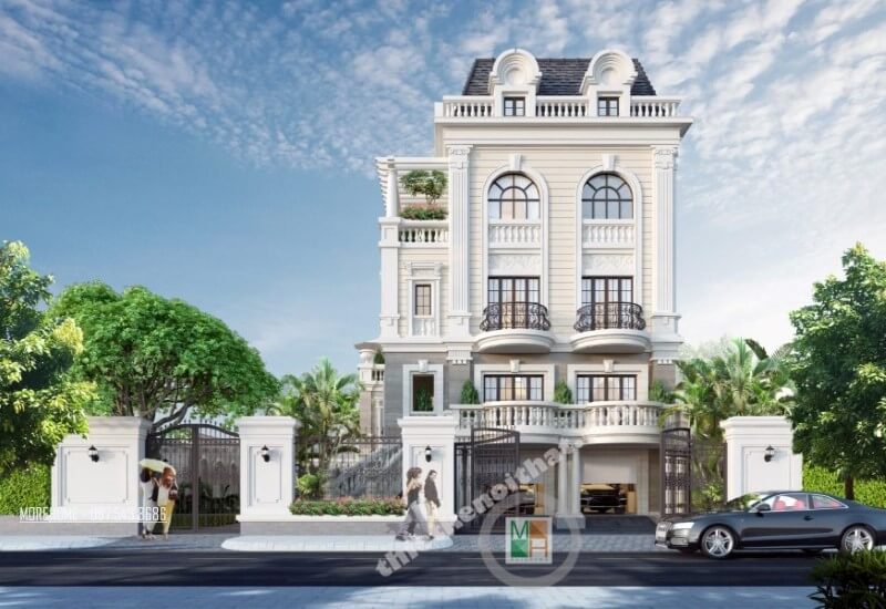 Mẫu thiết kế kiến trúc biệt thự tân cổ điển đẹp đẳng cấp tại Nghệ An thiết kế biệt thự