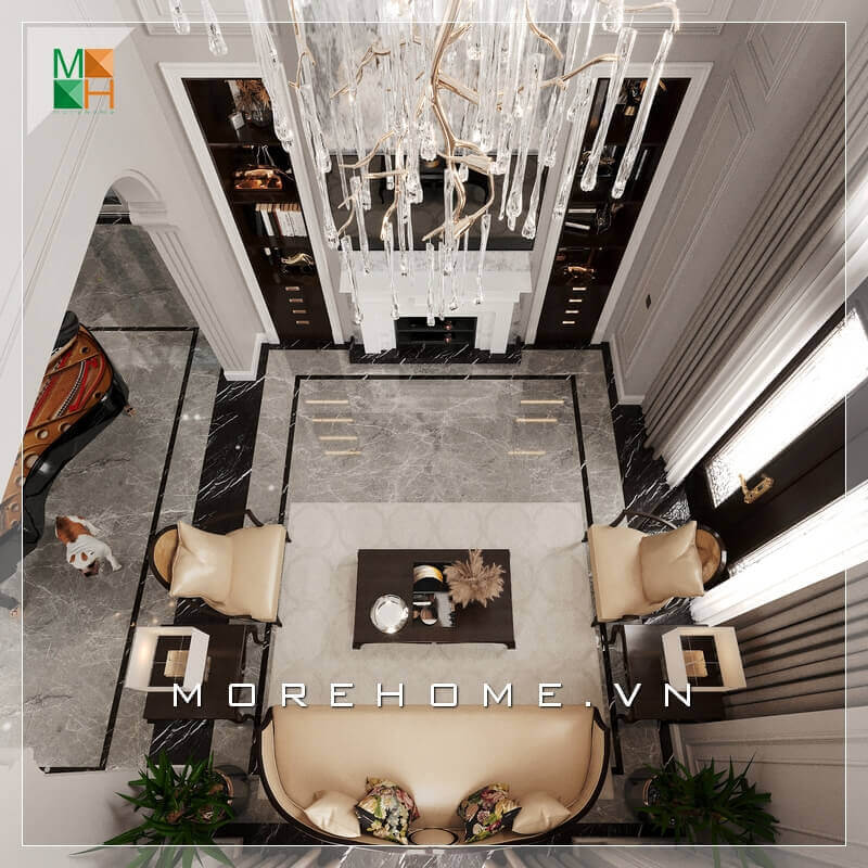 Gợi ý mẫu thiết kế không gian phòng khách tân cổ điển sang trọng cho biệt thự, nhà phố, chung cư, căn hộ penthouse. thiết kế biệt thự