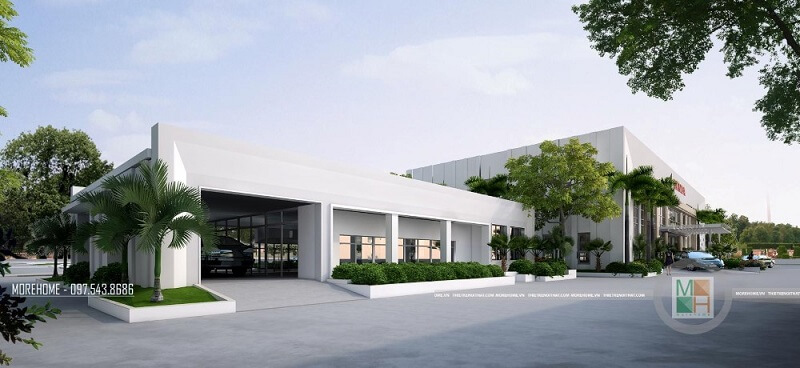 Thiết kế kiến trúc trung tâm và văn phòng sát hạch lái xe cho Honda đẹp thiết kế kiến trúc