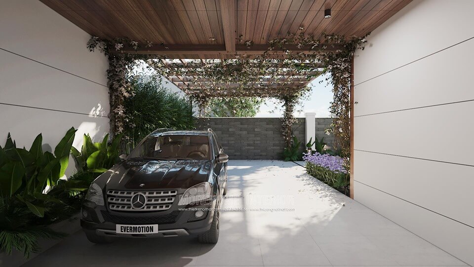 Biến không gian kiến trúc ngoại thất trở nên cuốn hút hơn với vật liệu gỗ, đá, gạch và cây xanh.... thiết kế kiến trúc